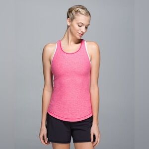 Lululemon Think Fast Tank in Heathered Boom Juice Pink - Size 4?